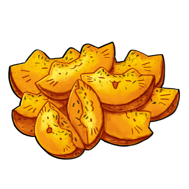 Baked potato slices sticker