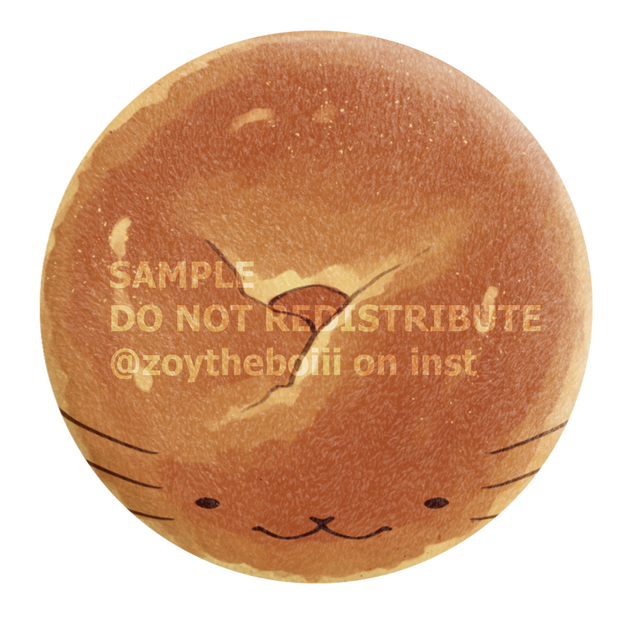 Bagel plush badge