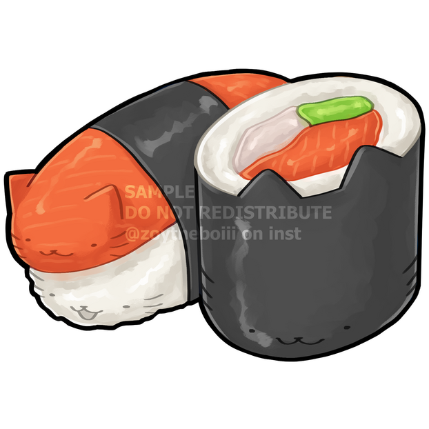 Sushi roll sticker