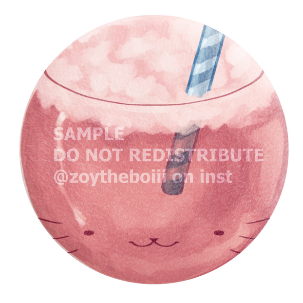 Milkshake plush badge